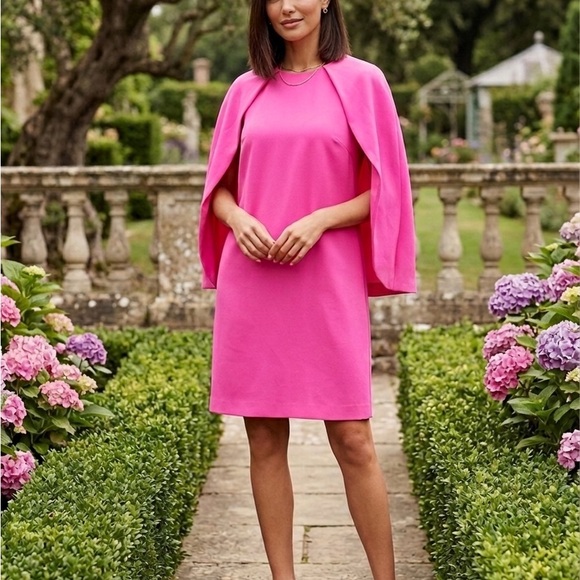 Ted Baker Dresses & Skirts - Ted baker london Elegant Pink Cape Sleeve Shift Dress -